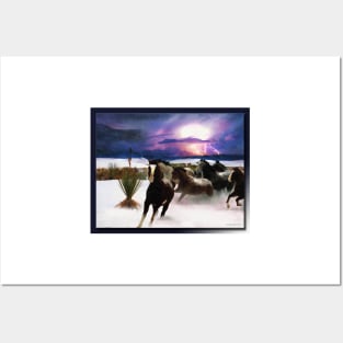 White Sands Horses Posters and Art